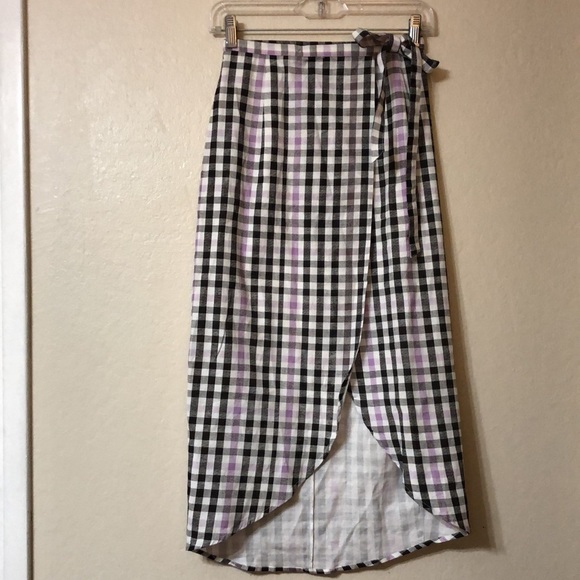 ASOS Gingham Midi Wrap Skirt - Picture 7 of 9